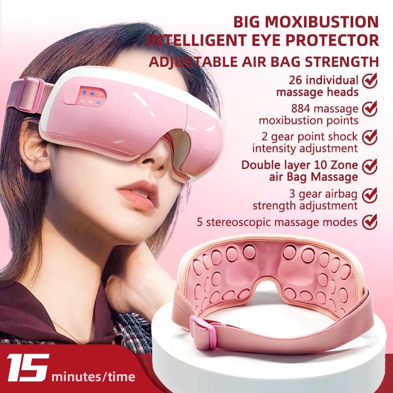 4D Music Electric Eye Massager Hot Compress Air Bag Pressure Vibration Massage Eye Care Instrument Relief Fatigue Improve Sleep